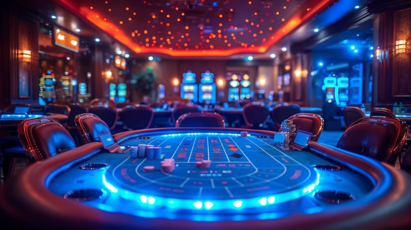 Live baccarat table with multiple-camera studio setup and professional dealers